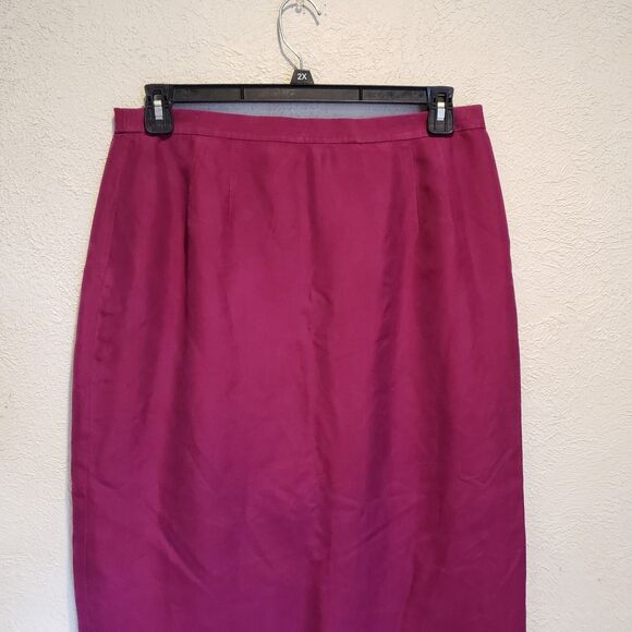 Vintage Talbots red pure silk Dress Suit Jacket Set Size 14 Career Business - Picture 9 of 13